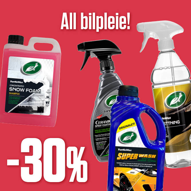 -30% på all bilpleie