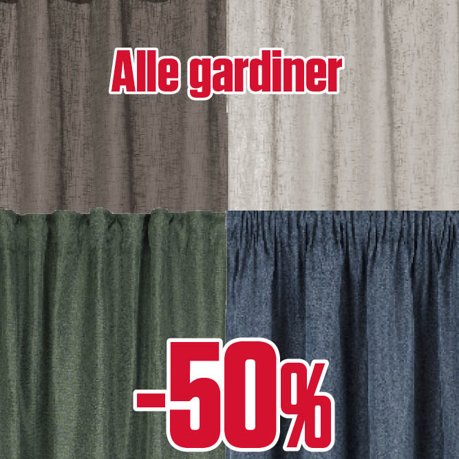 -50 % alle tepper, gulvløpere og dørmatter