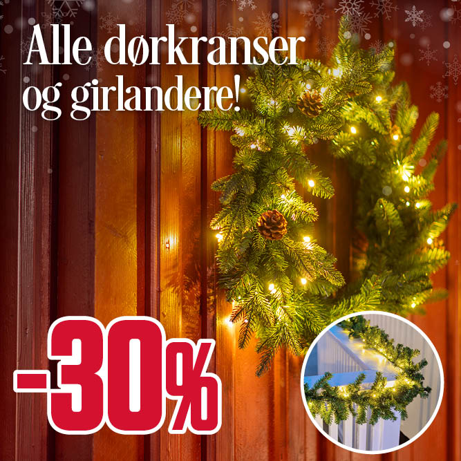 -30% Alle dørkranser og girlandere
