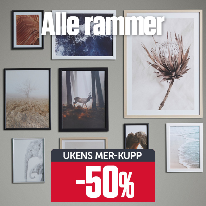 50% alle rammer