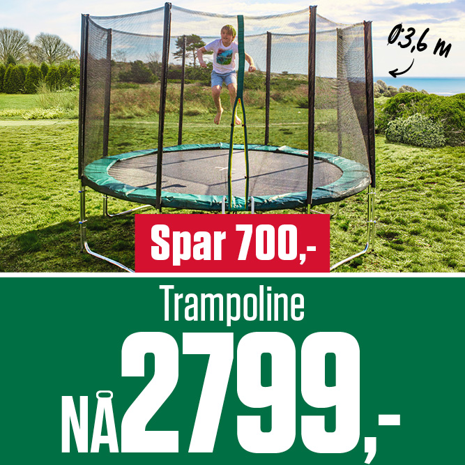 NÅ 2799,- spar 700,- Trampoline Ø: 3,6 m