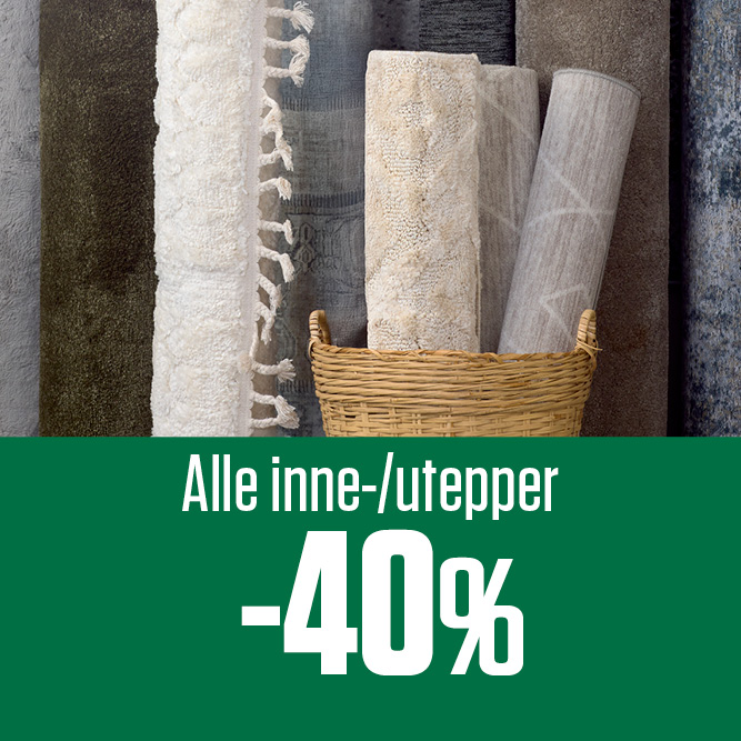 -40 % alle ute-/innetepper 