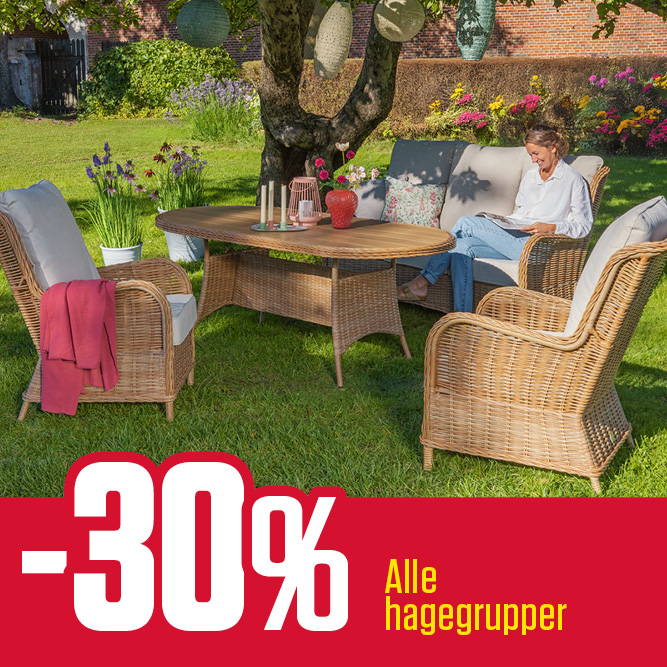 -30 % alle hagegrupper