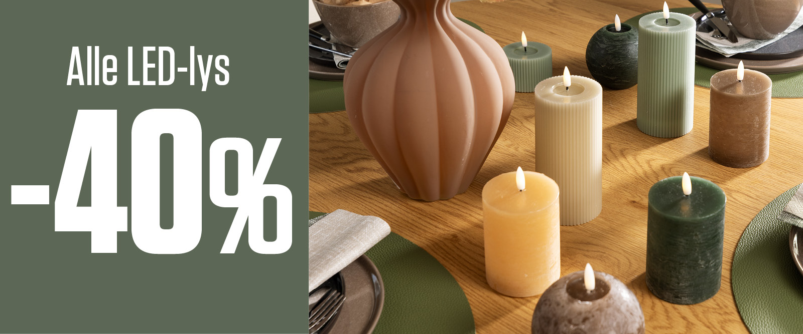 -40 % alle LED-lys