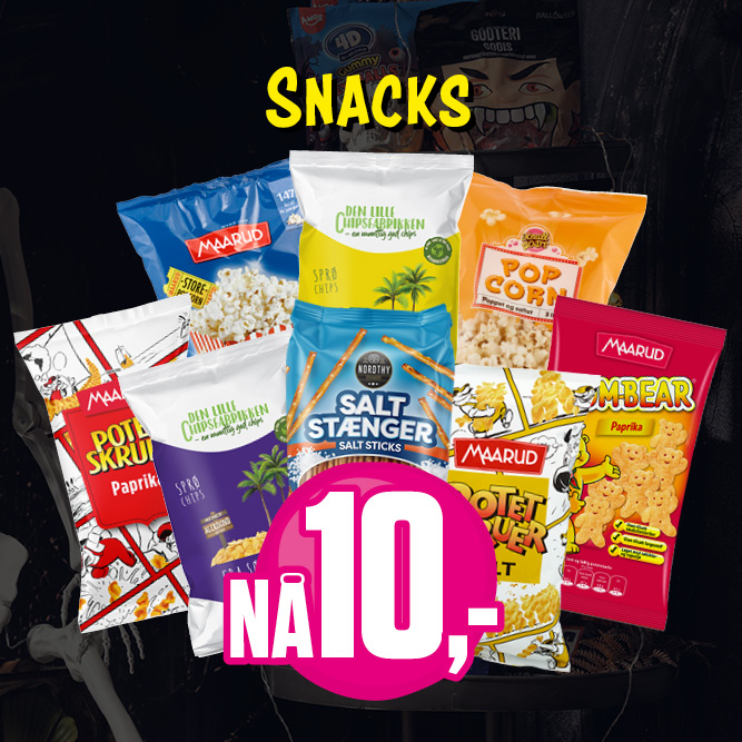 NÅ 10,- snacks