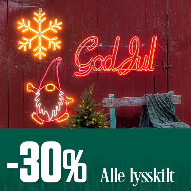 -30 % alle lysskilt