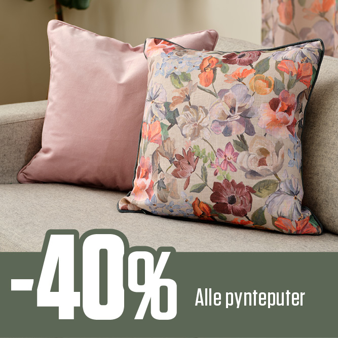 -40 % alle pynteputer