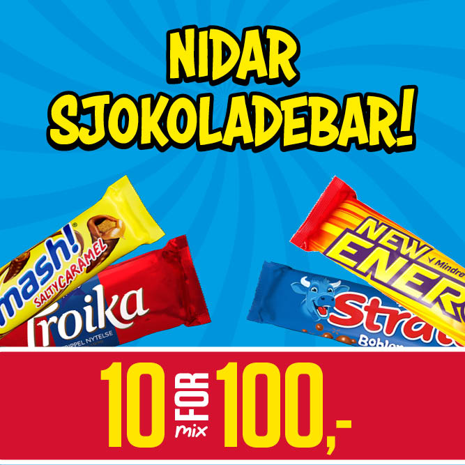 Mix 10 for 100,- Nidar sjokoladebar