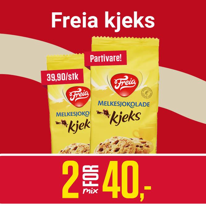 2 for 40,- Freia kjeks