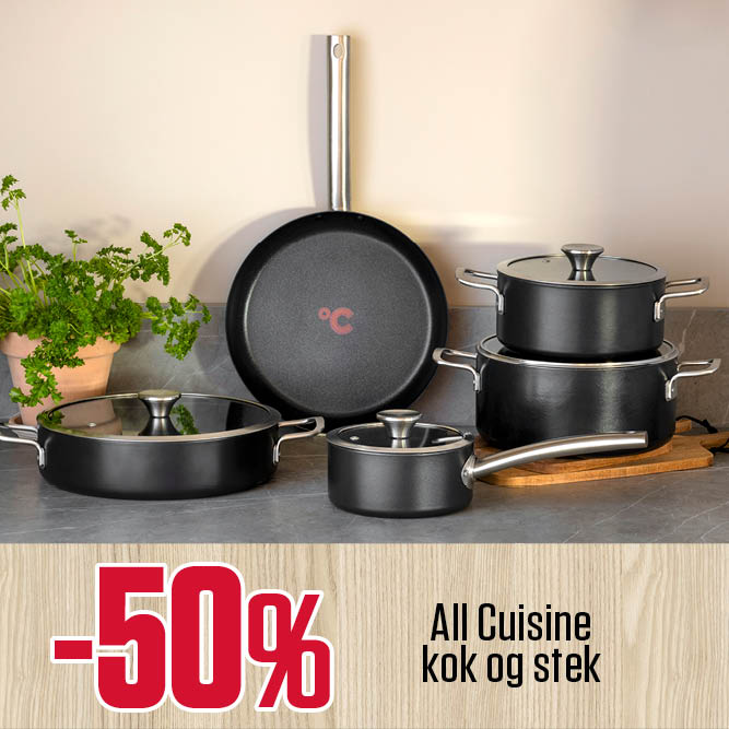 -50 % all Cuisine kok og stek