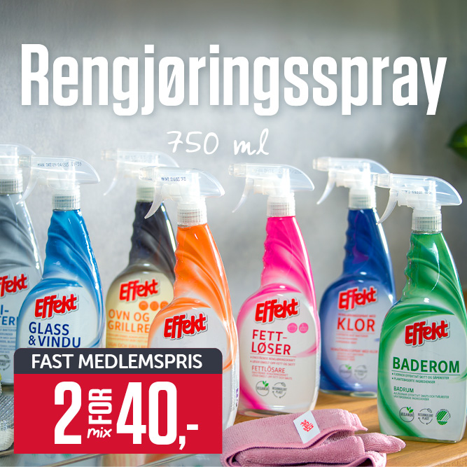 Fast medlemspris - Effektspray 2 for 40,-