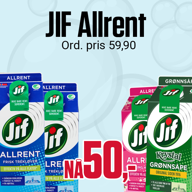 Nå 50,- JIF allrent